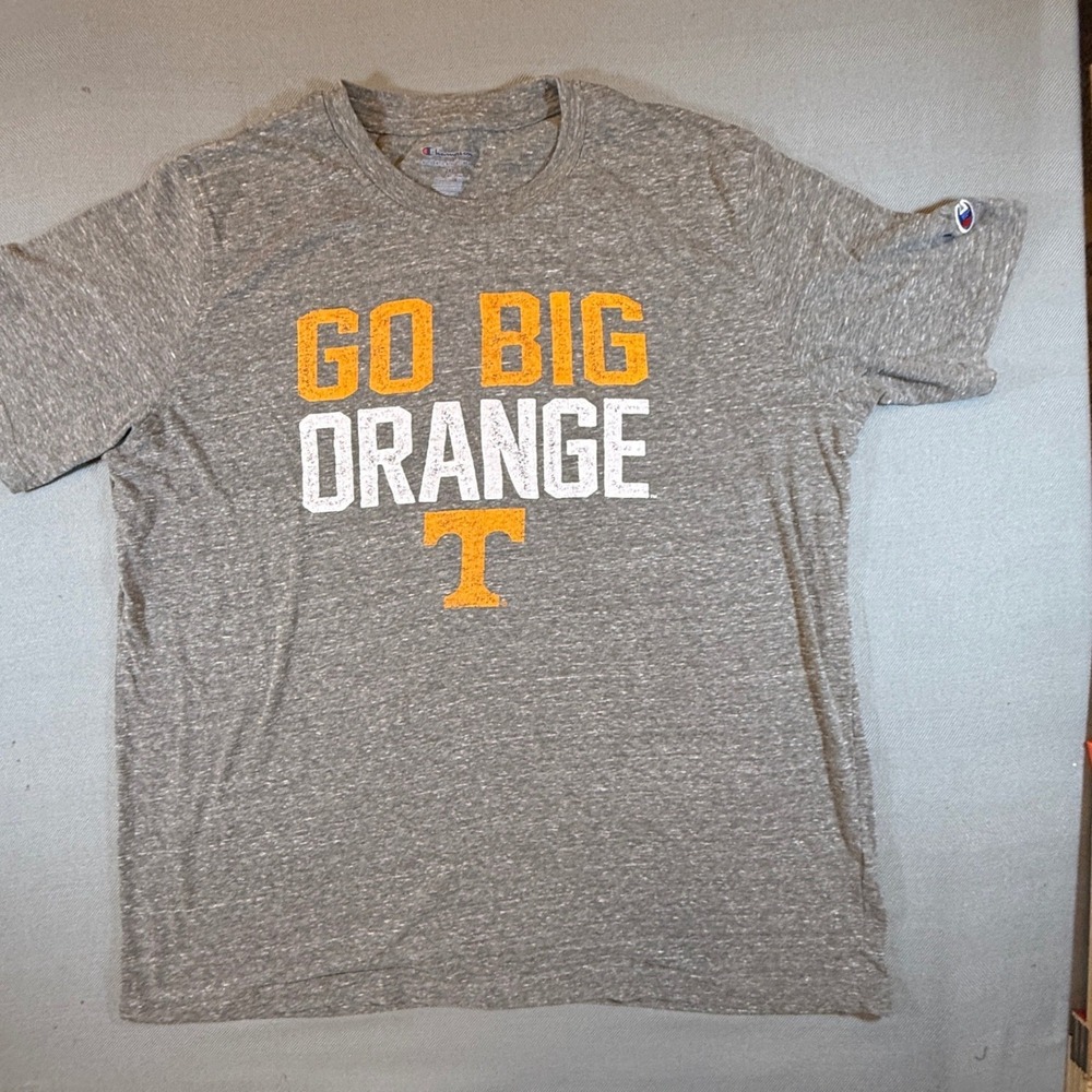 Champion Tennessee Volunteers Go Big Orange T-Shirt 2XL Grey Heather Tee 1977